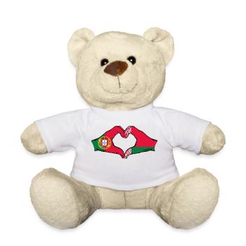 Portugal Belarus Flagge Hände Herzform - Teddy - Weiß - Vorne
