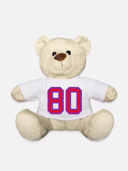 80. 80 ANS. 80e ANNIVERSAIRE. ANNIVERSAIRE 80 ANS. - Nounours - blanc