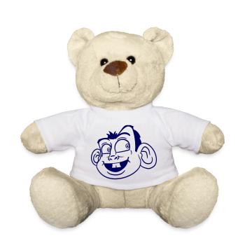 Monkey Face Cute Cute Head Laughs Happy - Teddy Bear - white - Front