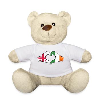 Géorgie Irlande drapeau mains forme de coeur utilisé - Nounours - blanc - Devant