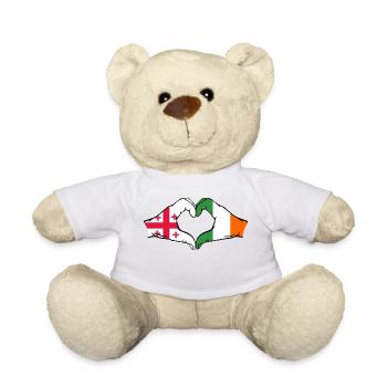 Georgien Irland Flagge Hände Herzform - Teddy - Weiß - Vorne