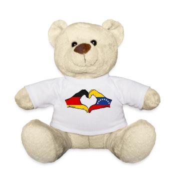 Germany Venezuela Flag Hands Heart Shape - Teddy Bear - white - Front