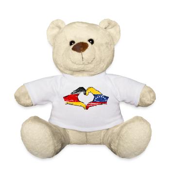 Germany Venezuela Flag Hands Heart Shape Used - Teddy Bear - white - Front
