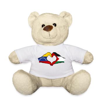 Venezuela Palestine drapeau mains forme de coeur - Nounours - blanc - Devant