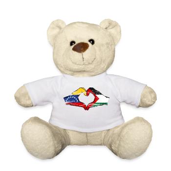 Venezuela Palestine drapeau mains forme de coeur utilisé - Nounours - blanc - Devant