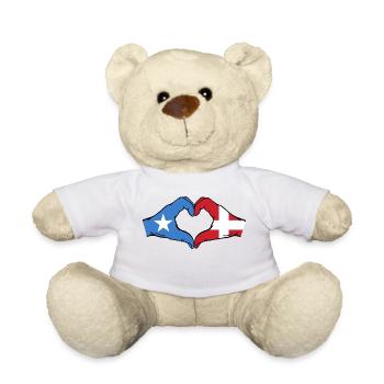 Somalia Denmark Flag Hands Heart Shape - Teddy Bear - white - Front