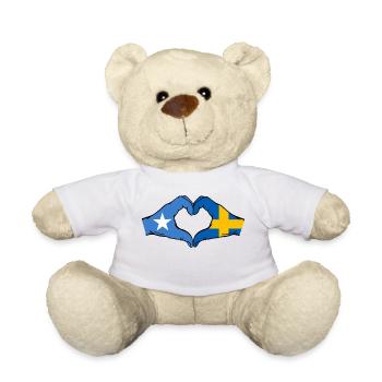 Somalia Sweden Flag Hands Heart Shape - Teddy Bear - white - Front
