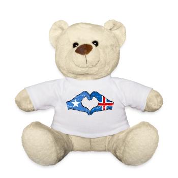 Drapeau de l’île de Somalie mains forme de coeur utilisé - Nounours - blanc - Devant