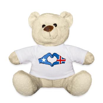 Somalia Island Flag Hands Heart Shape - Teddy Bear - white - Front