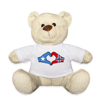 Somalia Norway Flag Hands Heart Shape - Teddy Bear - white - Front
