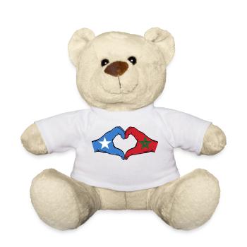 Somalia Morocco Flag Hands Heart Shape - Teddy Bear - white - Front
