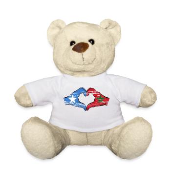 Somalia Morocco Flag Hands Heart Shape Used - Teddy Bear - white - Front