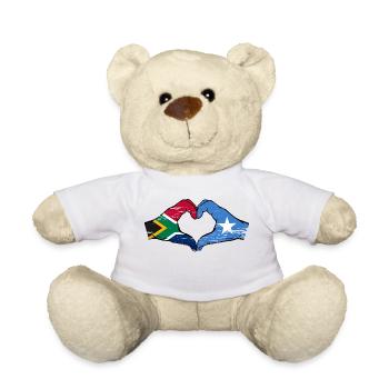 South Africa Somalia Flag Hands Heart Shape - Teddy Bear - white - Front