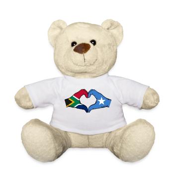 South Africa Somalia Flag Hands Heart Shape Used - Teddy Bear - white - Front