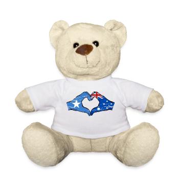 Somalia Australia flag hands heart shape used - Teddy Bear - white - Front