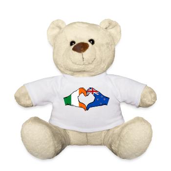 Irland Neuseeland Flagge Hände Herzform - Teddy - Weiß - Vorne