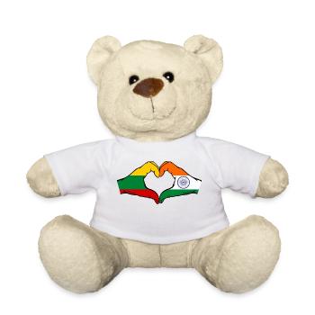 Lithuania India Flag Hands Heart Shape - Teddy Bear - white - Front