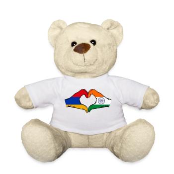 Armenia India Flag Hands Heart Shape - Teddy Bear - white - Front