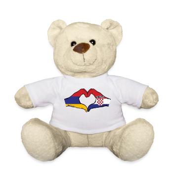 Armenia Croatia Flag Hands Heart Shape - Teddy Bear - white - Front