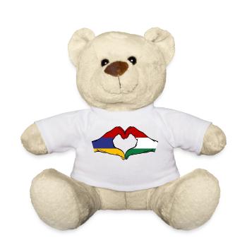Armenia Hungary Flag Hands Heart Shape - Teddy Bear - white - Front