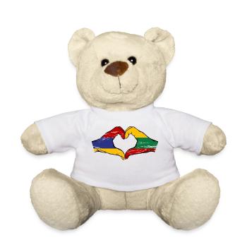 Armenien Litauen Flagge Hände Herzform used - Teddy - Weiß - Vorne
