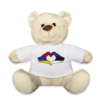Armenien Estland Flagge Hände Herzform - Teddy - Weiß - Vorne