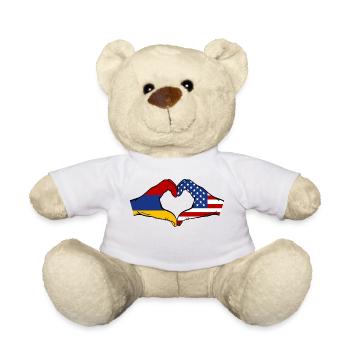 Armenia USA Flag Hands Heart Shape - Teddy Bear - white - Front