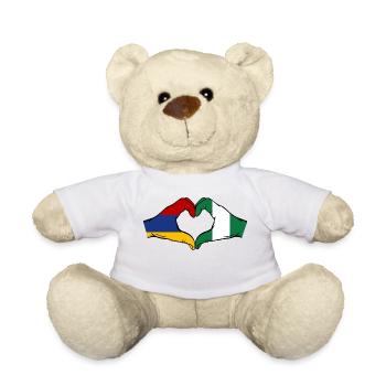 Armenien Nigeria Flagge Hände Herzform - Teddy - Weiß - Vorne