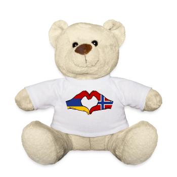 Armenien Norwegen Flagge Hände Herzform - Teddy - Weiß - Vorne