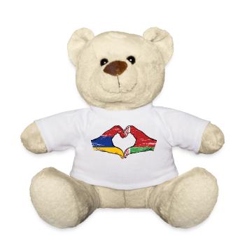 Armenien Belarus Flagge Hände Herzform used - Teddy - Weiß - Vorne