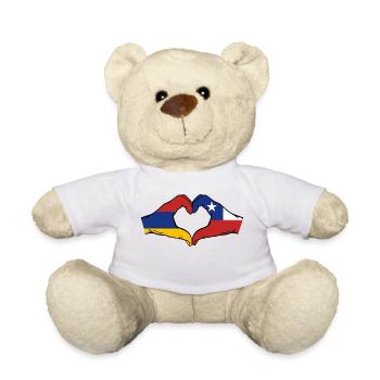 Armenien Chile Flagge Hände Herzform - Teddy - Weiß - Vorne