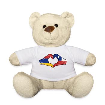 Arménie Chili drapeau mains forme de coeur utilisé - Nounours - blanc - Devant