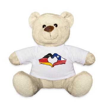 Deutschland Chile Flagge Hände Herzform used - Teddy - Weiß - Vorne
