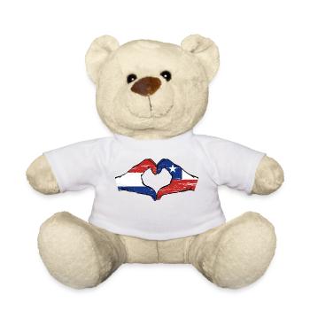 Hollande Chili drapeau mains forme de coeur utilisé - Nounours - blanc - Devant