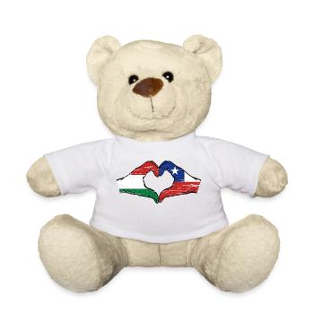 Hongrie Chili Drapeau Mains Coeur Forme Utilisé - Nounours - blanc - Devant