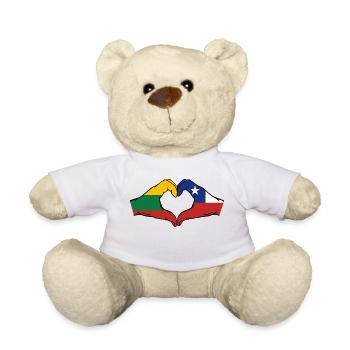 Litauen Chile Flagge Hände Herzform - Teddy - Weiß - Vorne