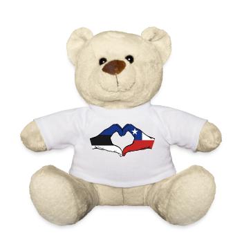 Estland Chile Flagge Hände Herzform - Teddy - Weiß - Vorne