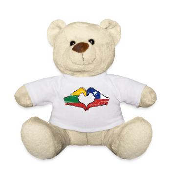 Lithuania Chile flag hands heart shape used - Teddy Bear - white - Front