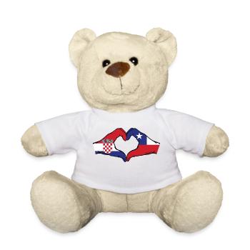 Kroatien Chile Flagge Hände Herzform - Teddy - Weiß - Vorne