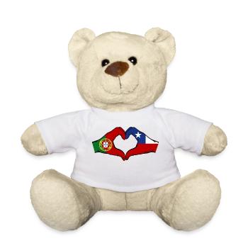 Portugal Chile Flagge Hände Herzform - Teddy - Weiß - Vorne