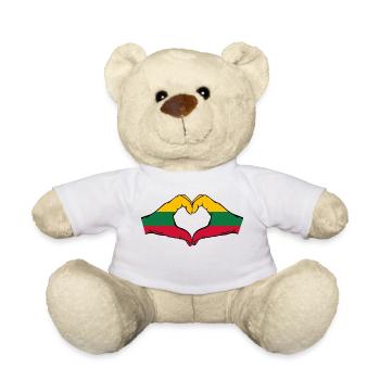 Litauen Flagge Hände Herzform - Teddy - Weiß - Vorne