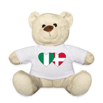 Nigeria Danemark Drapeau Coeur - Nounours - blanc - Devant