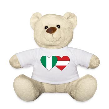 Nigeria Autriche Drapeau Coeur - Nounours - blanc - Devant