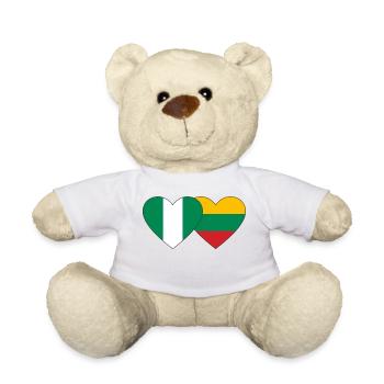 Nigeria Lituanie Drapeau Coeur - Nounours - blanc - Devant