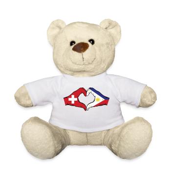 Schweiz Philippinen Flagge Hände Herzform - Teddy - Weiß - Vorne