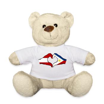 Österreich Philippinen Flagge Hände Herzform - Teddy - Weiß - Vorne