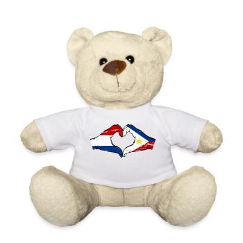 Hollande Philippines Drapeau Mains Coeur Forme Utilisé - Nounours - blanc - Devant