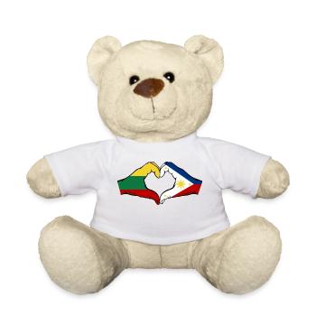 Litauen Philippinen Flagge Hände Herzform - Teddy - Weiß - Vorne