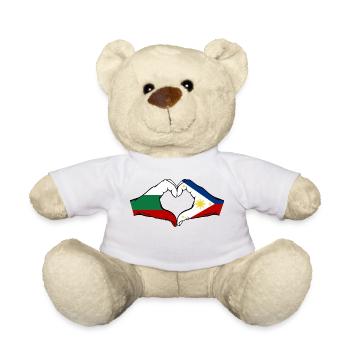 Bulgarien Philippinen Flagge Hände Herzform - Teddy - Weiß - Vorne