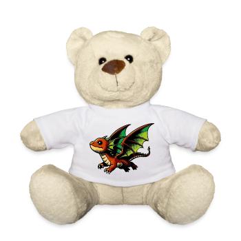 Dragon - Teddy Bear - white - Front